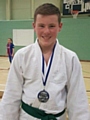 Jake Brearley, Rochdale Judo Club, with his silver medal