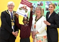 The Mayor and Mayoress, Ian and Christine Duckworth with Kentmere Academy  Head Teacher, Sarah Isberg