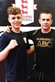 Queensway ABC boxer Joe Crawford with head coach David Hodkinson 