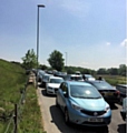 Double parking on Spring Bank Holiday 2018 on Hollingworth Road