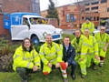 Some of the team next to the Co-op van on Toad Lane