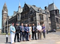 Councillor Janet Emsley (left) with police staff and the council's community safety team