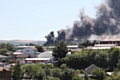 The fire as seen from the Wheatsheaf Shopping Centre