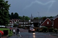 Take care when travelling in heavy rain, wind and thunderstorms. (Pictured: lightning above Heywood, June 2018)