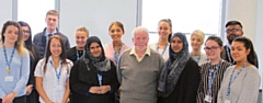 Council Leader Allen Brett with some  the council apprentices