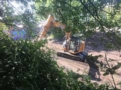 A digger at Roch Wood