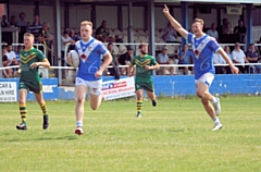 Matty Chrimes as he sprints for the line