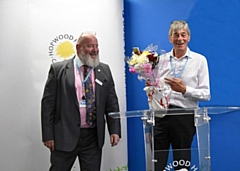 Hopwood Hall College Principal, Derek O'Toole and Robert Clegg OBE