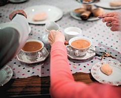 Older people sharing mealtimes 