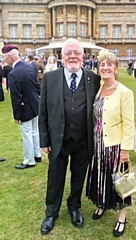 Harry Mills and wife Angela at the Not Forgotten Association garden party at Buckingham Palace 