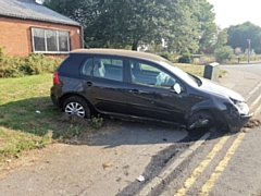 The car collided with a phone exchange box on Crawford Street