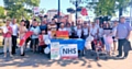 Heywood Middleton Labour Party members and supporters in Middleton town centre as part of the NHS 70th birthday celebrations