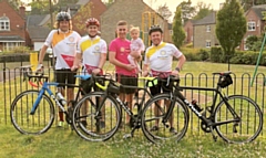 Nick Cooke, Stephen Mellor, Neil with baby Annabelle and Paul Tierney