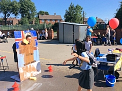 The ever-popular soak the teacher at Harwood Park Summer Fair