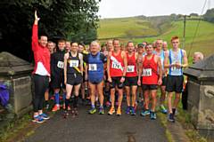 Andy O'Sullivan (fourth from left) 5k at Cowm Reservoir