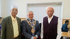 Mayor Mohammed Zaman (centre) visited the NADRA surgery