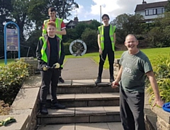 As part of their volunteer section of the award, the students carried out weeding