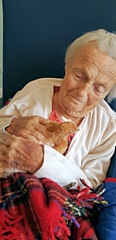 Residents at Rosemary Care Home in Milnrow, Rochdale, with their hens