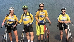 Volunteers from Rochdale Cycling Club on the ride from Whitehaven on the West Coast to Robin Hood's Bay 