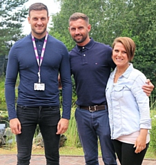 Ryan White, Ryan Robson, and Katie Fletcher celebrate their  first class degrees