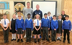 Magnus Norman and Stephen Dooley visit St Andrew’s Primary School, Wardle