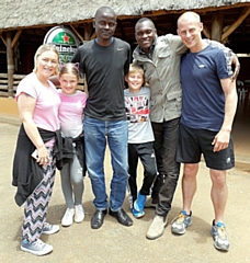 Director’s of Drumbeat the Williams family, Peter and Carol with daughter Jade and son Peter and also 'brother' John and Robert, John's teacher when he was younger, who he relies upon to help him make such a success of Drumbeat