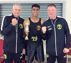 Hamer coach Alan Bacon, Monir Miah, Hamer coach Steven Connellan