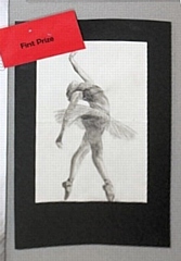 Nicole Healey won first prize in the drawing category with her piece, Ballerina