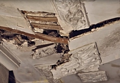 The decorative Edgar Wood ceiling in Hopwood Hall manor