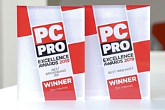 Zen's Best Broadband Provider 2019 award and Best Web Host 2019 award