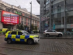 Emergency services outside the Arndale shopping centre in Manchester