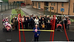 The unveiling of the new inclusive playground at Redwood School