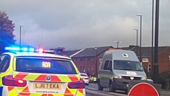 Police at the scene on Yorkshire Street, Rochdale - Sunday 20 October