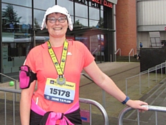 Jane Taylor after the Manchester Half Marathon