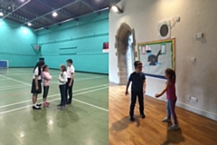 Children from Littleborough upper (left) and Castleton lower (right) during their classes