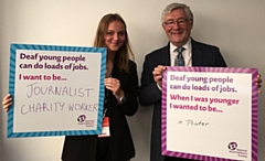 Rochdale MP Tony Lloyd (right) with campaigner Esther (left)