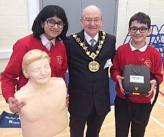 Mayor Billy Sheerin visited children at Hamer Community Primary School during their Care Week