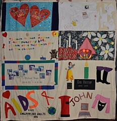 A panel from the UK AIDS Memorial Quilt