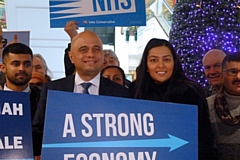 Chancellor of the Exchequer, Sajid Javid, with Conservative candidate for Rochdale, Atifah Shah