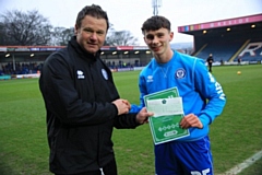 Rochdale Academy Manager Tony Ellis with Dan Adshead