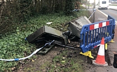 The aftermath of the collision on Halifax Road, Smallbridge