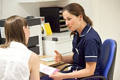 A practice nurse and patient during consultation (stock image)