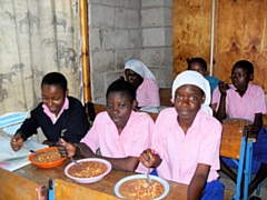 The Mikoroshoni Primary School feeding programme - lunch of maize and beans