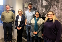 Liz McInnes MP with staff from MAG at their Manchester office