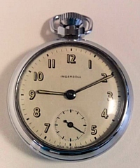 Silver-coloured Ingersoll pocket watch