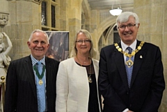 Former Mayor Ian Duckworth pictured during his deputy year (right) with his wife, Christine and Councillor Ashley Dearnley (left) 