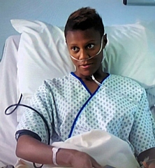 Kenya Sterling, appearing in Holby City, as Harriet Wakefield 