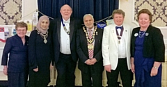 Rochdale Lions with Mayor Mohammed Zaman and Mayoress Naaira Zaman, District Governor John Compton and his wife Sandra, President Ken Ash and his wife Ann 