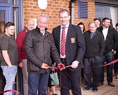 Rochdale Rugby Union Club new balcony opened by Kevin Philbin and Jonathan Rhodes, club Vice-Chairman