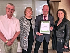 L-R: Bob Chadwick (Chairman of Rochdale NSPCC), Jane Leach (treasurer of Littleborough NSPCC), Garry Watson (Whittaker Golf Club Captain) & Geraldine O'Donnell (Chairwoman of Littleborough NSPCC).